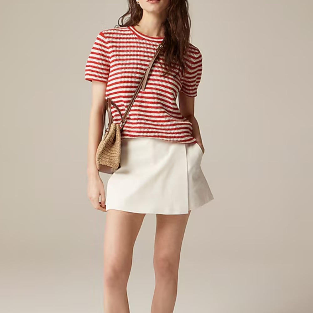 NWT J.Crew Wrap-front skort in bi-stretch cotton blend (size 10)